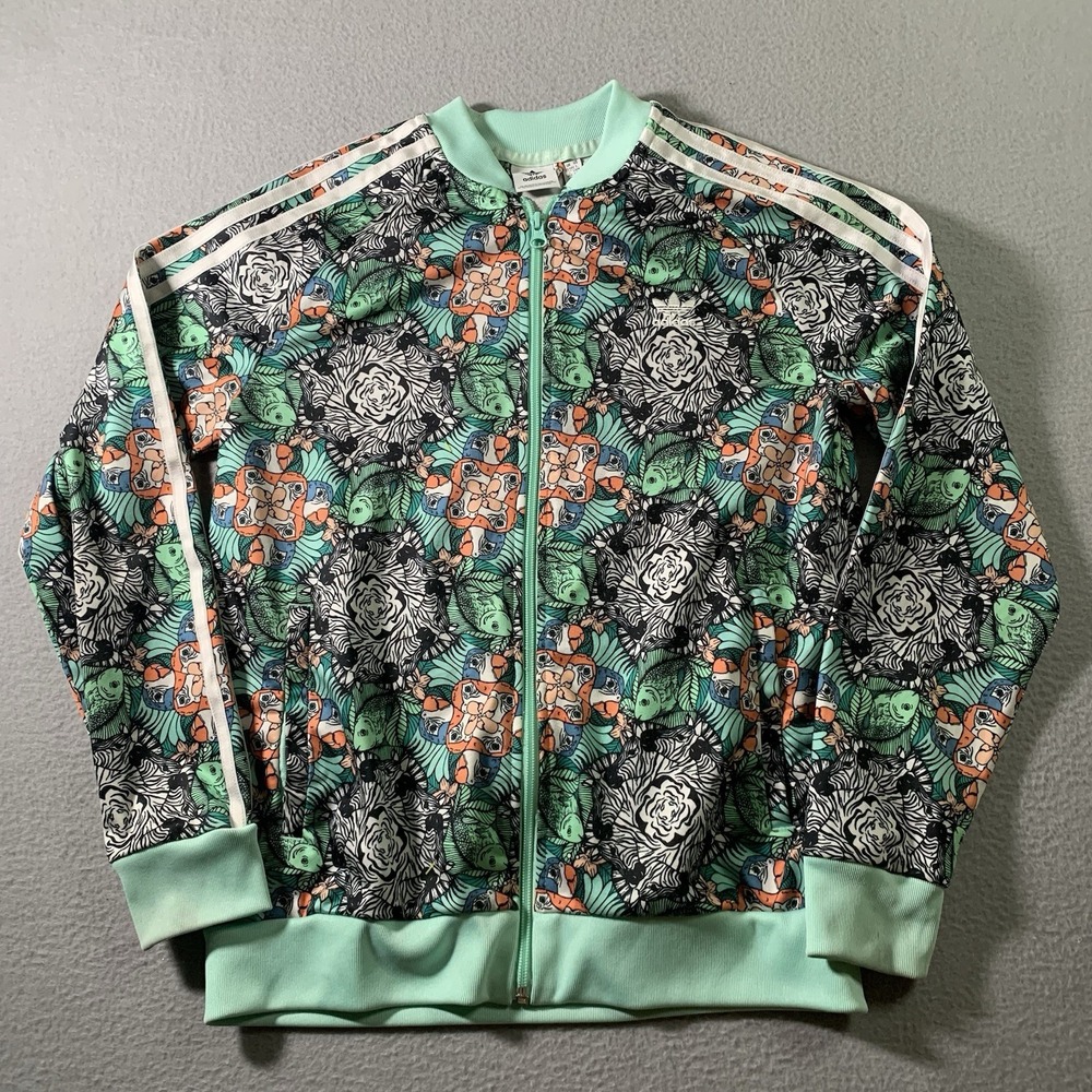 Adidas Originals SST Superstar Track Jacket Youth L Blue Zoo Full Zip Stripes